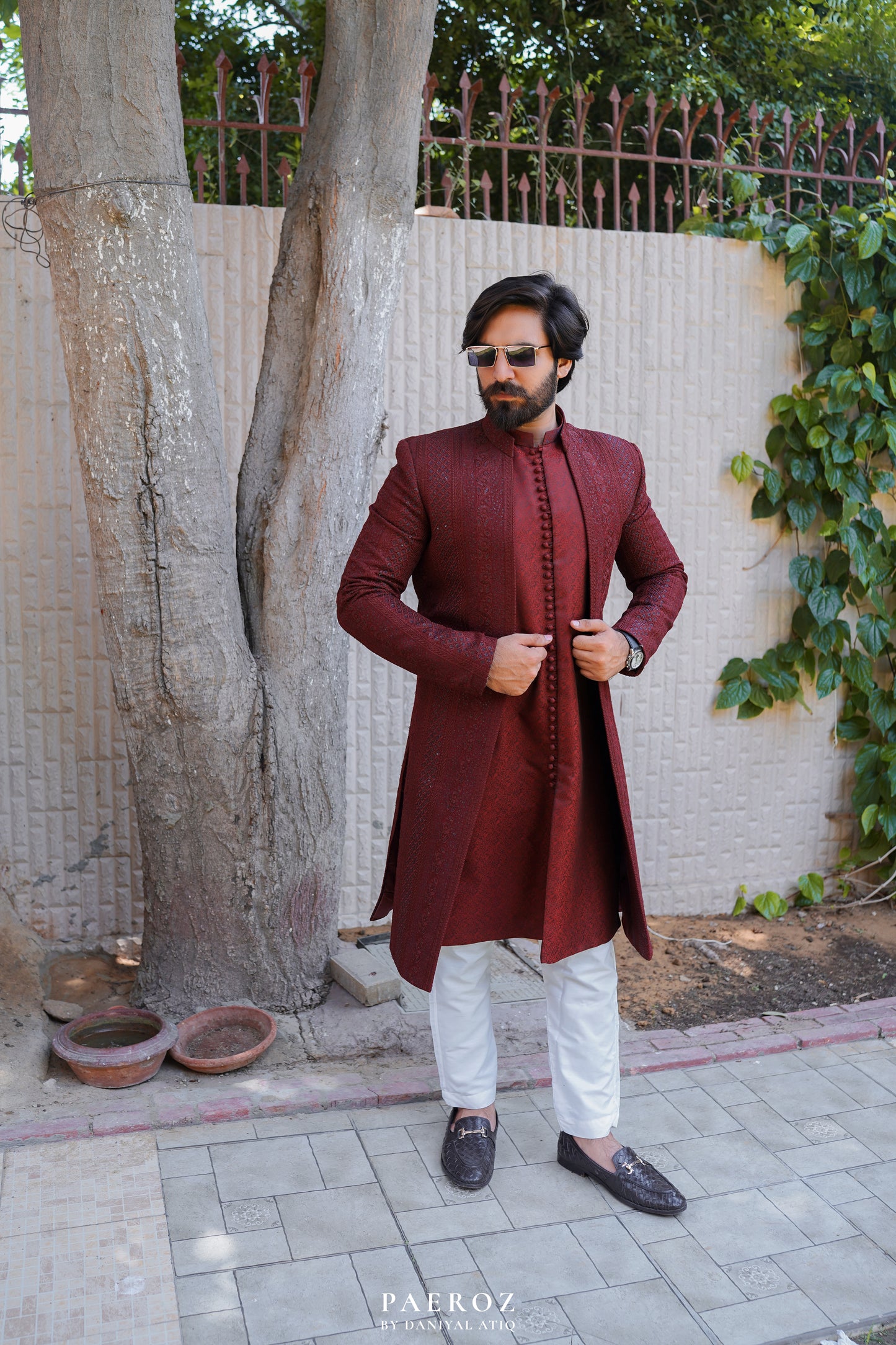 MAHROON DESIGNER SHERWANI (CELEBRITY SPECIAL)