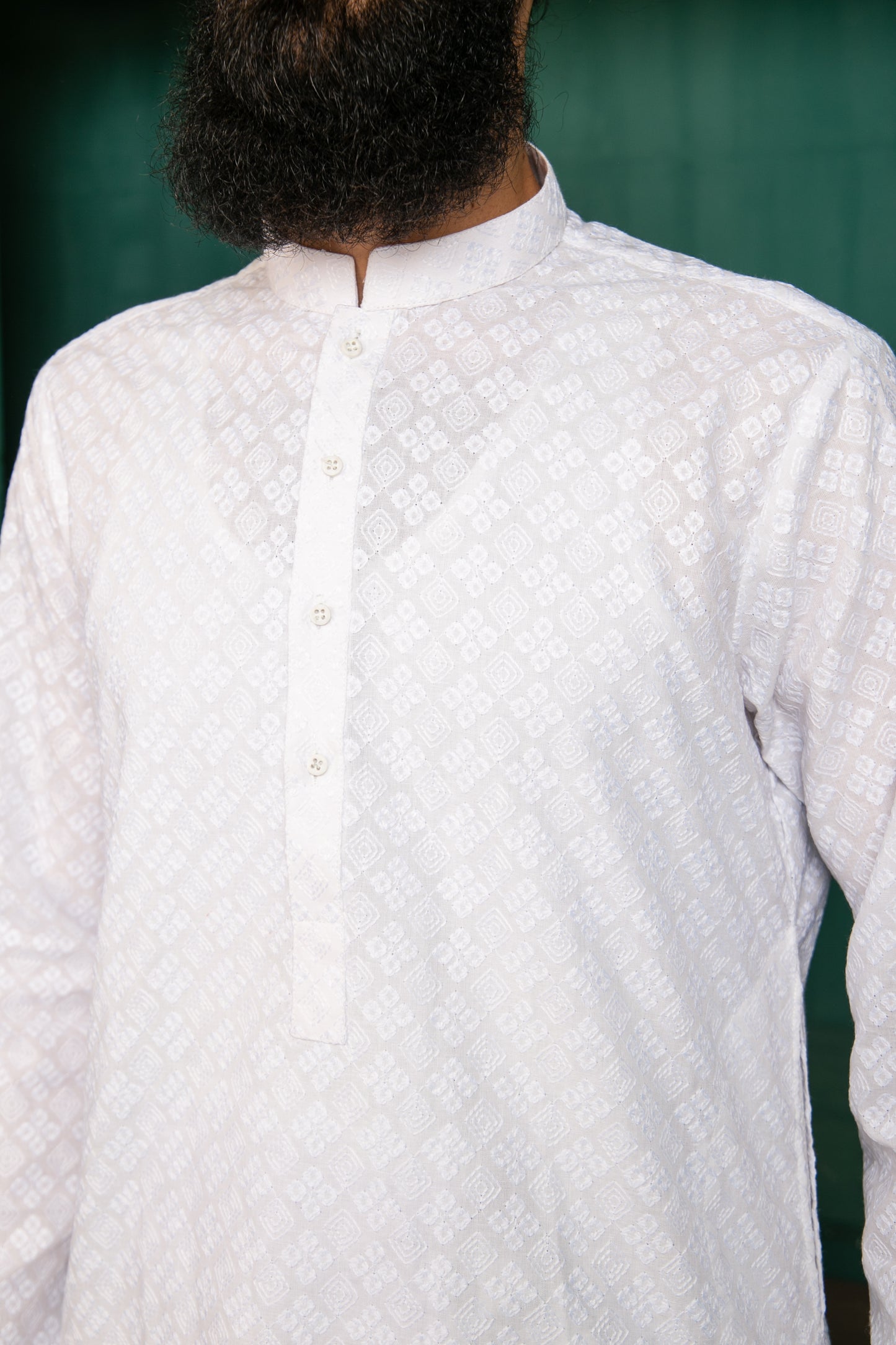 Off White CHIKANKARI KURTA