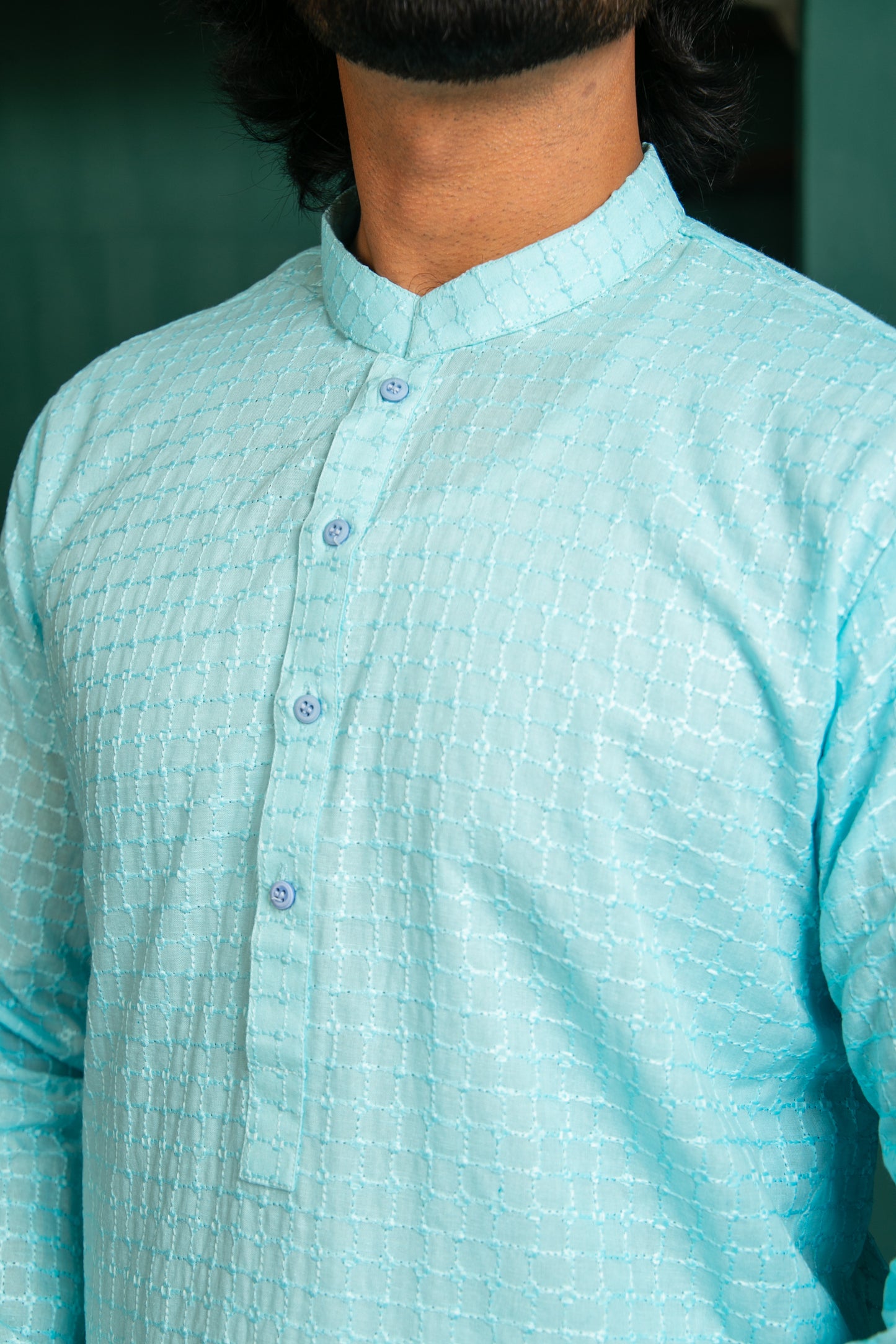 Sky Blue CHIKANKARI KURTA