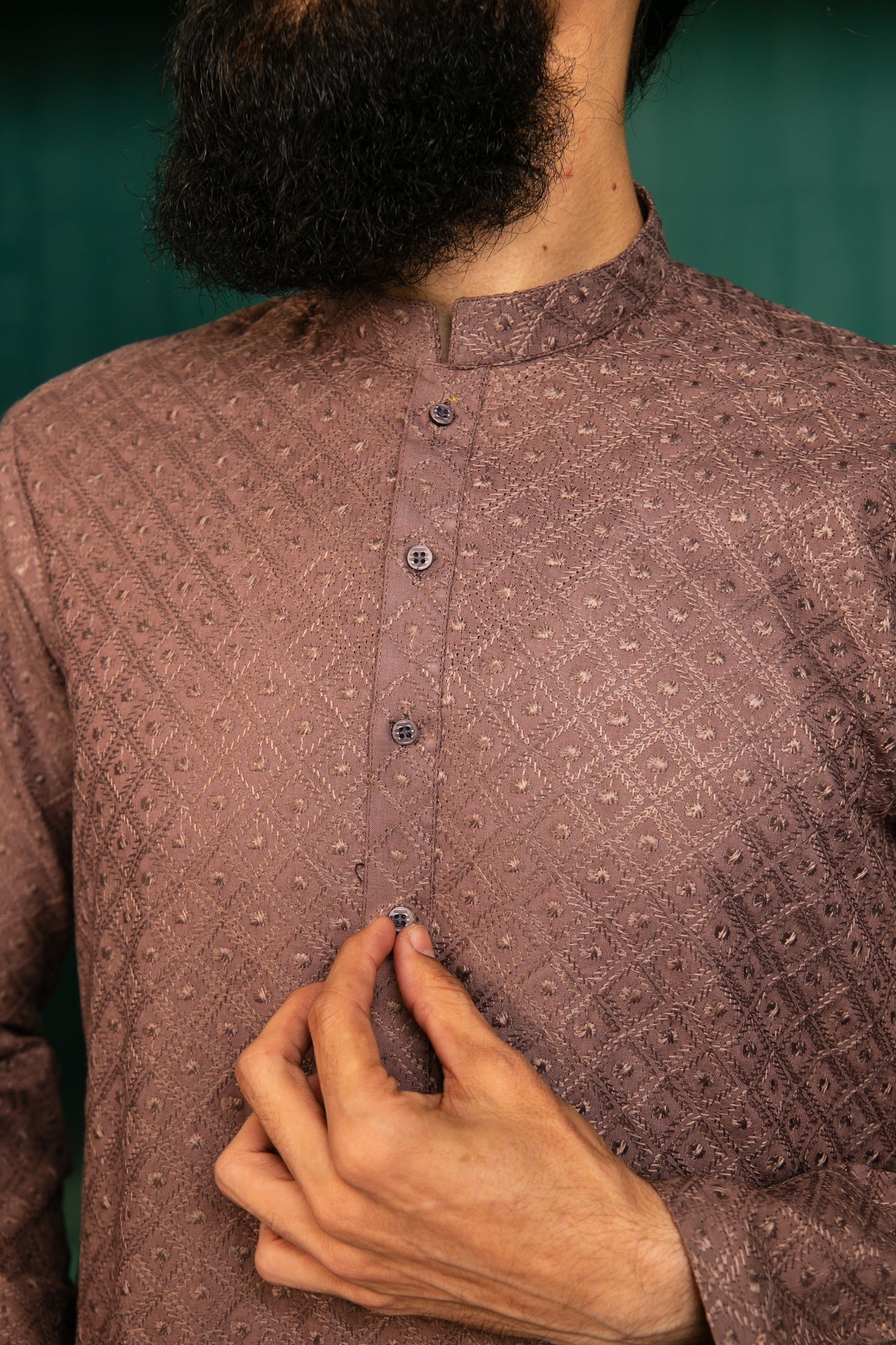 Brown CHIKANKARI KURTA