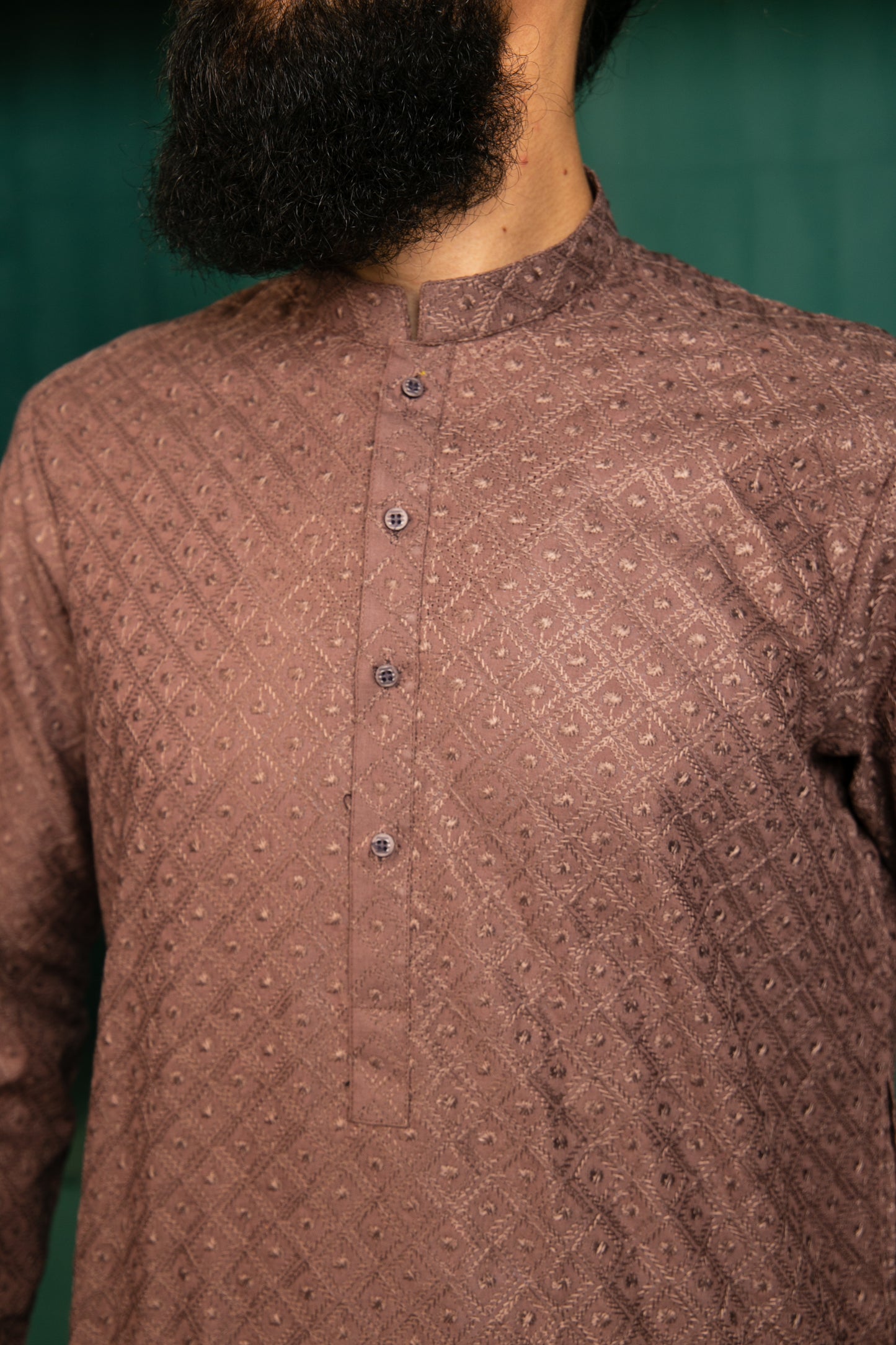 Brown CHIKANKARI KURTA