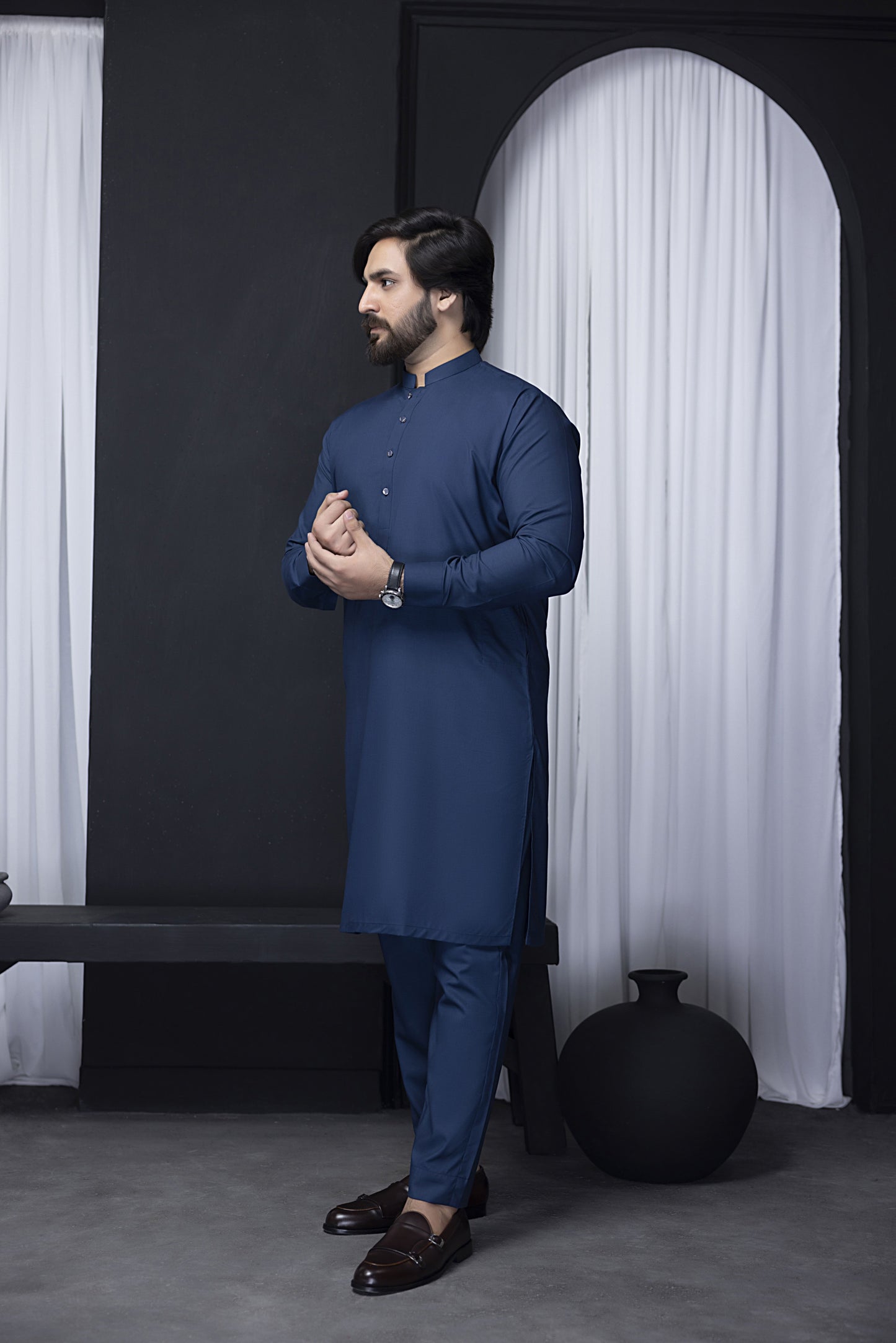 "Elegant Blue Kurta Pajama - Premium Quality Men's Ethnic Wear"