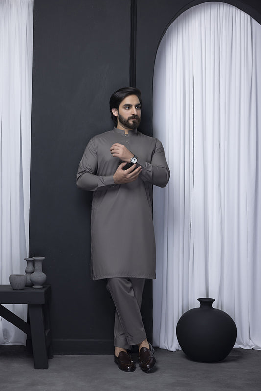 Ash Grey Kurta with Matching Pant Pajama