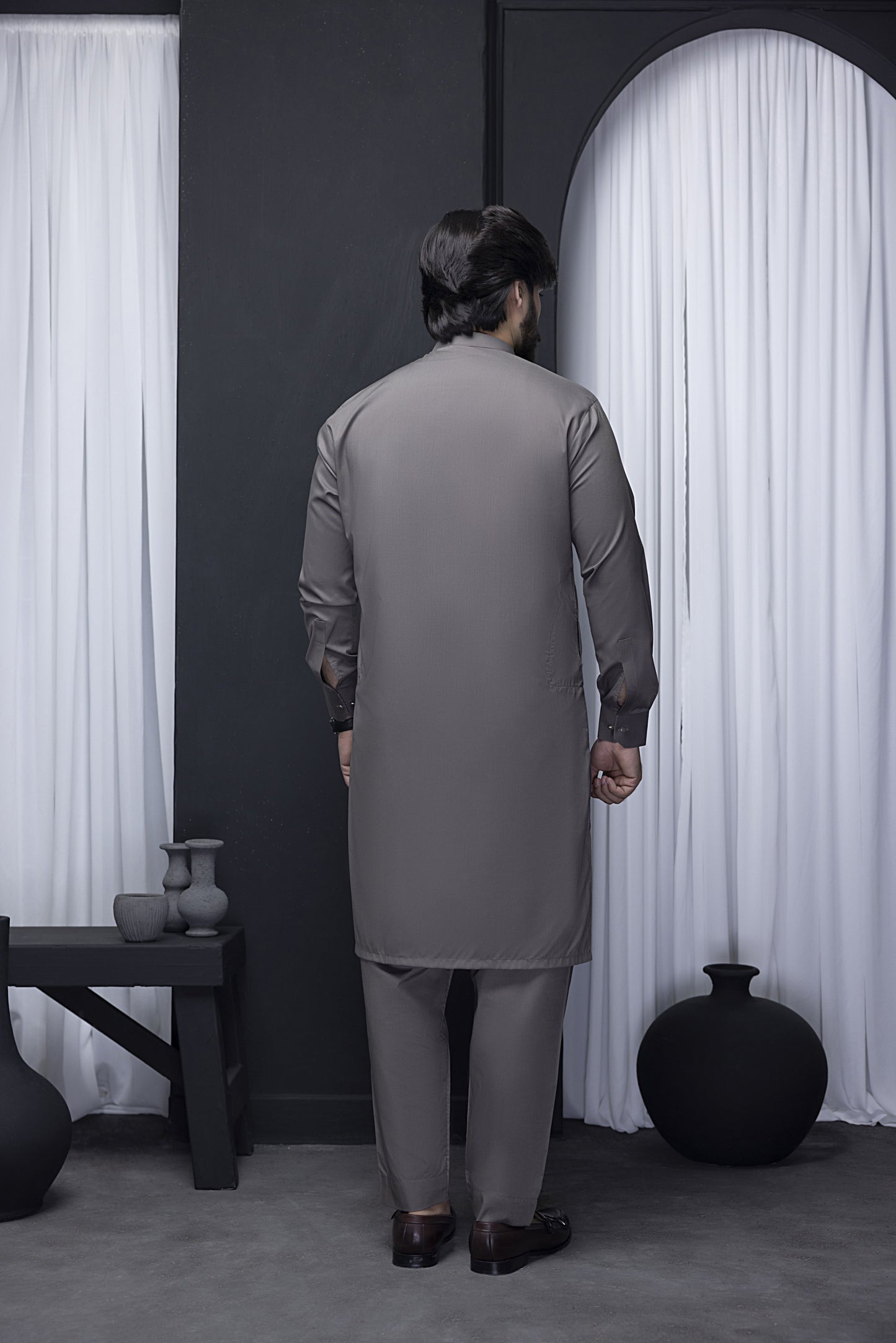 Ash Grey Kurta with Matching Pant Pajama