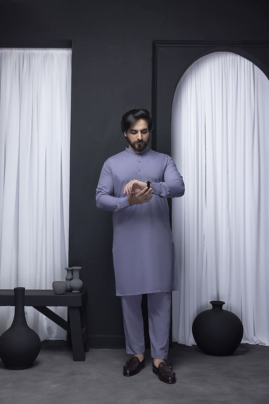 Mens Kurta Pajama Slate Grey