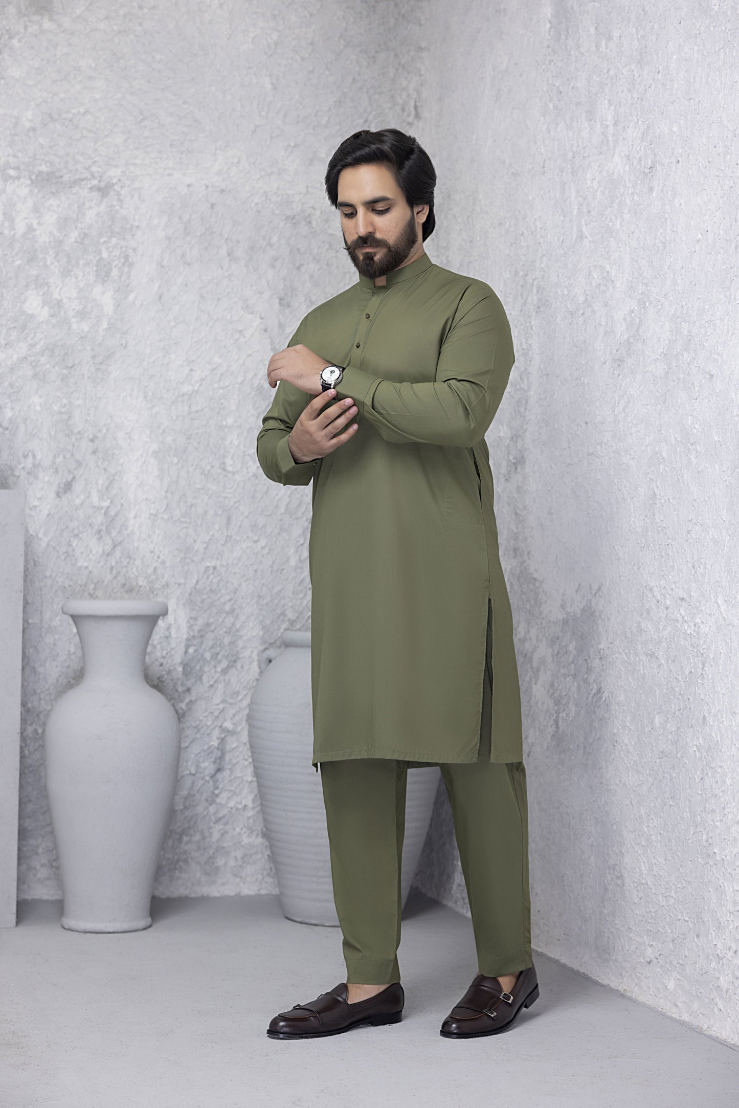 Olive Green Soft Kurta Pajama - Elegant & Comfortable Ethnic Wear