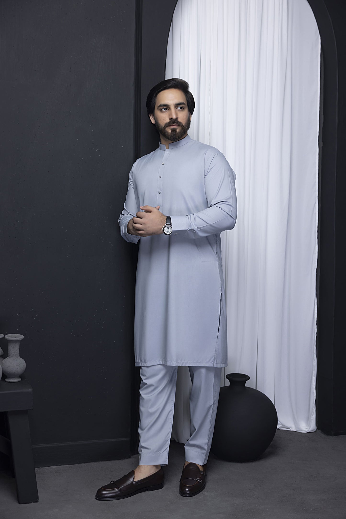 "Sophisticated Sky Blue Kurta Pajama for Men"