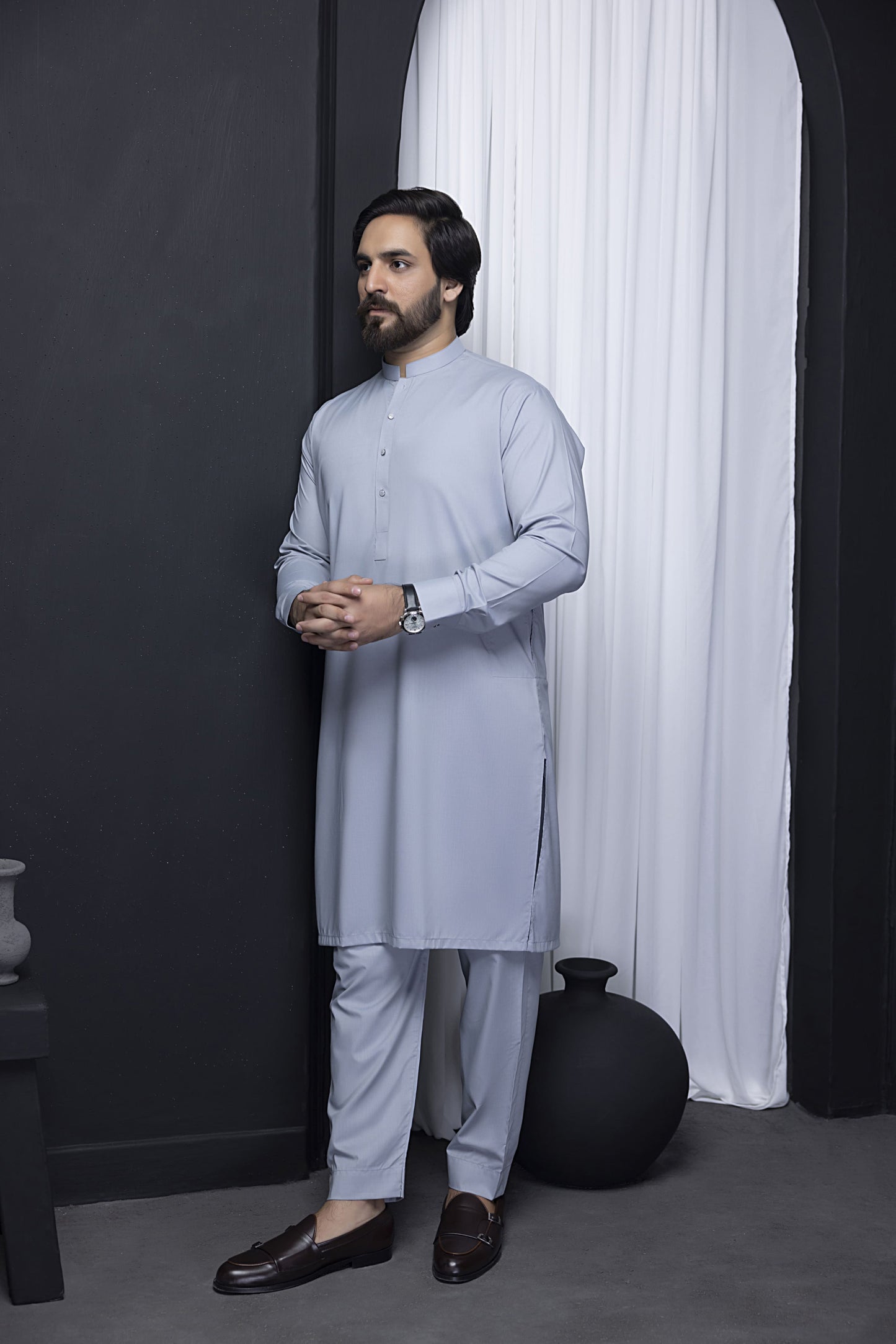 "Sophisticated Sky Blue Kurta Pajama for Men"